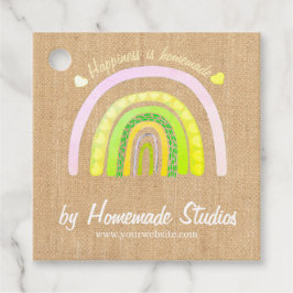 Artisan Rainbow Raw Canvas 'Homemade'  Bedankjes Labels