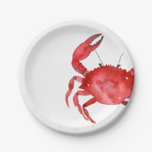 Artisan Red Crab Bake Diner Kleurrijk Plezier Papieren Bordje