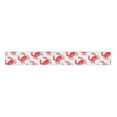 Artisan Red Crab Coastal Kleurrijk Reisplezier Grosgrain Lint (Voorkant)