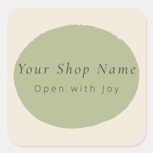 Artisan Sage Stone Custom Name Packaging Sticker   (Voorkant)