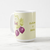 Artisan vegan beet aquarelle art Mug Café (Devant gauche)