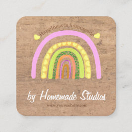 Artisan Woodgrain Hometown Rainbow 'Homemade'  Vierkante Visitekaartje