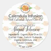 artisanal | Étiquette de calendula maison ou de sa (Devant)
