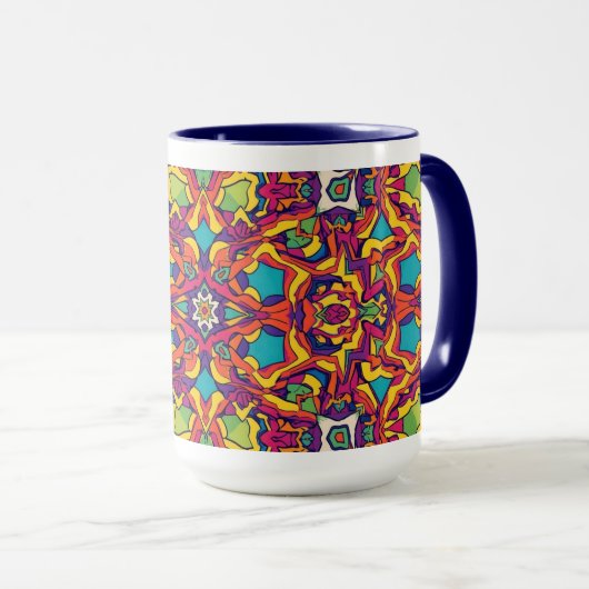 Artisanal Moroccan Mandala Coffee Mug (Devant droit)