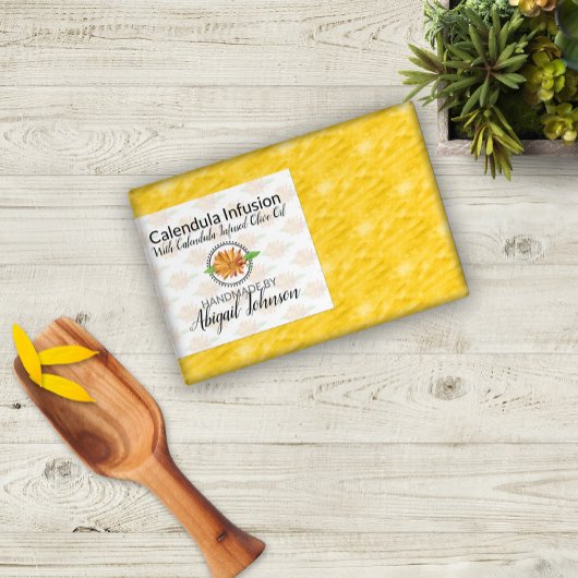 artisanal | Savon de Calendula maison | Étiquette 