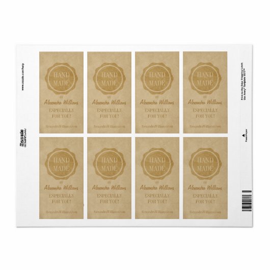 Artisanat artisanal étiquette (Feuille entière)