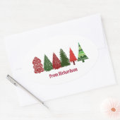 Artisanat de la fête de Noël Autocollant ovale cla (Enveloppe)