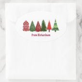 Artisanat de la fête de Noël Autocollant ovale cla (Sac)