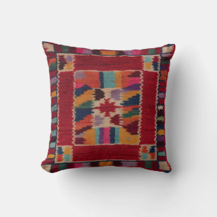 Artisanat rouge Kilim Lumbar Coussins : Un patrimo