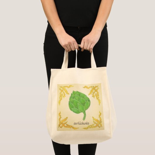 artisjok met bladeren van klassiek ontwerp tote bag (Voorkant (product))