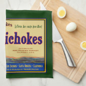 Artisjokken  krat Art Keukenhanddoek (Quarter Fold)