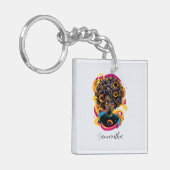 Artist Afro Woman Sleutelhanger (Voorkant Links)