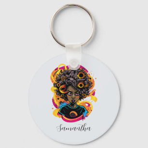 Artist Afro Woman Sleutelhanger