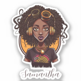 Artist Afro Woman Sticker