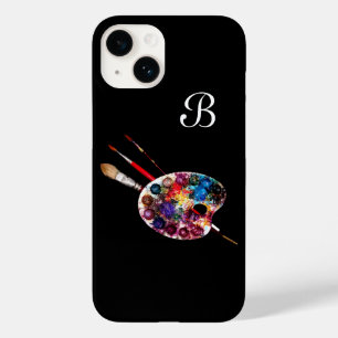 ARTIST COLOR PALETTEAND BRUSHT MONOGRAM Black Case-Mate iPhone 14 Hoesje