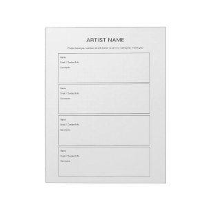 Artist Join Mailing List Art Show Notitieblok