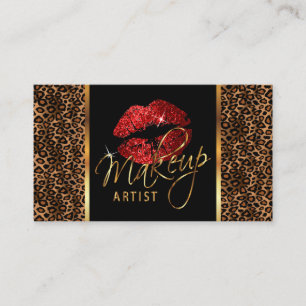 Artist Makeup met luipaard en rode luizen Visitekaartje