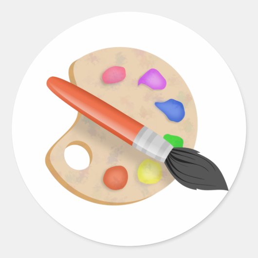 Artist Palette Ronde Sticker (Voorkant)