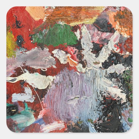 Artist Palette Vierkante Sticker (Voorkant)