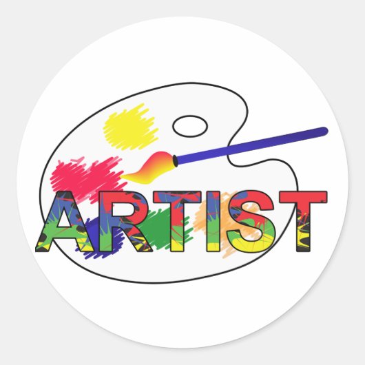 Artist Pallet Ronde Sticker (Voorkant)