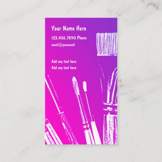 Artist Peintre Carte de visite Modèle de design (Devant)