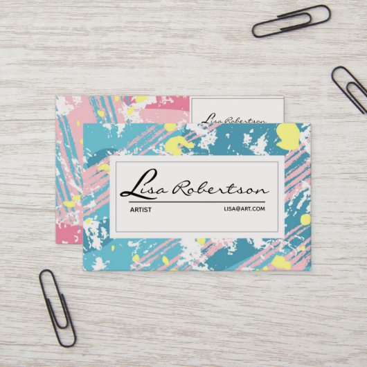 Artist Studio Art Dessin École Teacher Carte Palet (Devant/Arrière en situation)