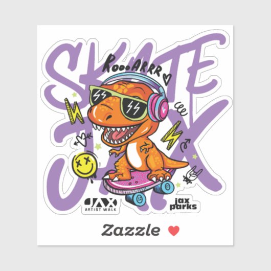 Artist Walk Skate Park Sticker Dino (Feuille)