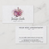 Artiste à ongles - Carte de visite d'aquarelle (Devant / Derrière)