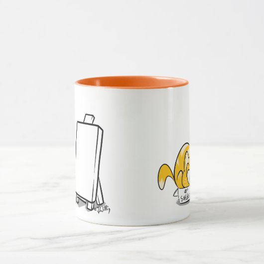 ARTISTE AND CAT Mug par Jeff Willis Art (Centre)