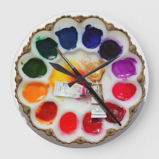 Artiste Aquarelle Palette Horloge Quels Oeufs Déva (Recto)