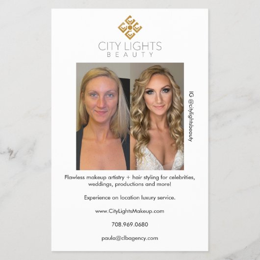 Artiste de maquillage avant et après le prospectus (Devant)