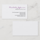 Artiste de maquillage branché Blanc Carte de visit (Devant / Derrière)