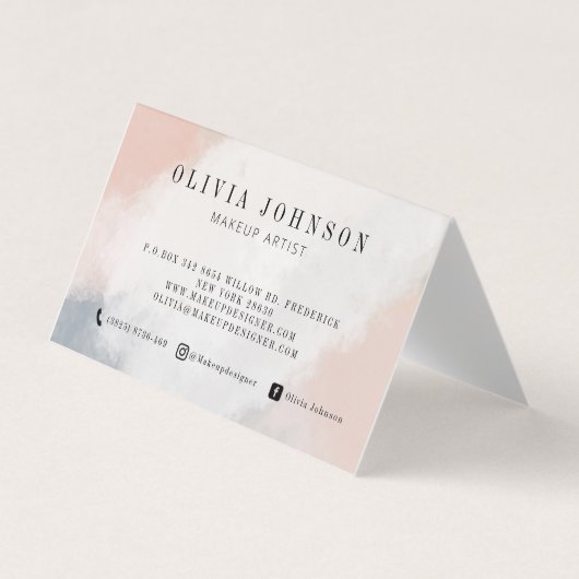 Artiste de maquillage Cartes de visite Crème rose  (Devant)
