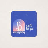 Artiste de maquillage Monogramme moderne bleu rose (Devant)