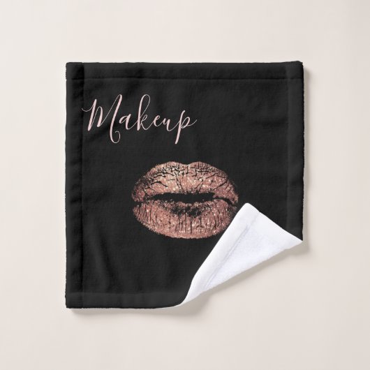 Artiste de maquillage rose Parties scintillant or (Gant de toilette)