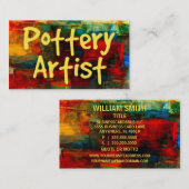 Artiste de poterie en Carte de visite de peinture (Devant / Derrière)