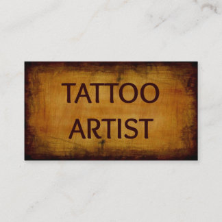 Artiste de tatouage Carte de visite de bois antiqu