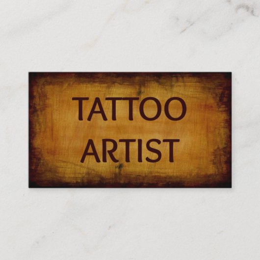 Artiste de tatouage Carte de visite de bois antiqu (Devant)