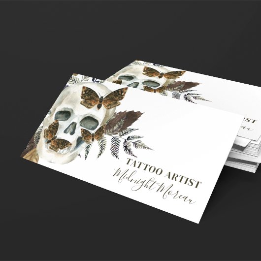 Artiste de tatouage crâne Carte de visite de code