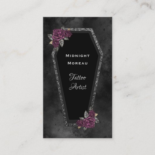 Artiste de tatouage gothique Carte de visite de co (Devant)