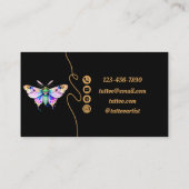 Artiste de tatouage, Moth, Pastel, Carte de visite (Dos)