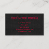 Artiste de tatouage Rouge noir Cool Carte de visit (Dos)