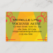 Artiste de voix off Carte de visite Jaune moderne (Devant)