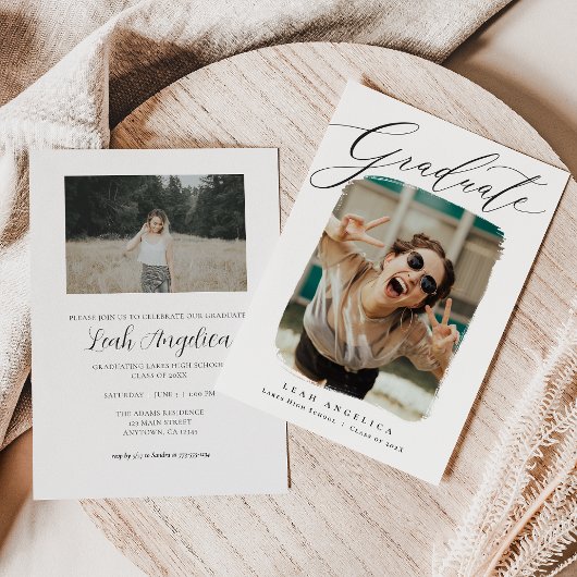 Artiste encadrée Photo Graduation Invitation