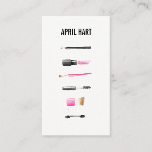 Artiste maquillage aquarelle Carte de visite (Devant)