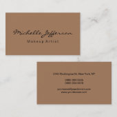 Artiste maquillage beige Carte de visite de script (Devant / Derrière)