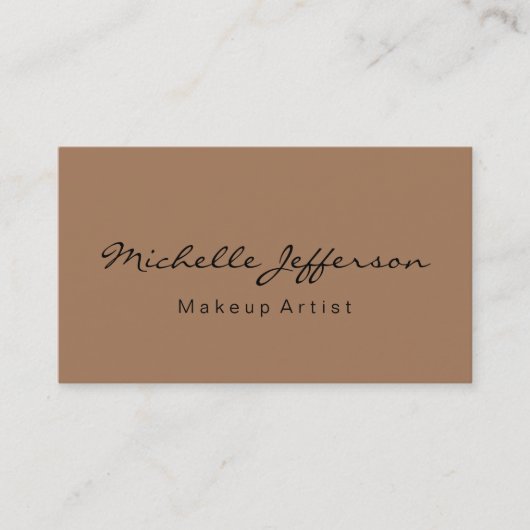 Artiste maquillage beige Carte de visite de script (Devant)