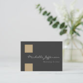 Artiste maquillage Carte de visite gris-beige (Debout devant)