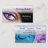 Artiste maquillage Carte de visite oculaire pourpr (Devant / Derrière)