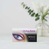 Artiste maquillage Carte de visite oculaire pourpr (Debout devant)